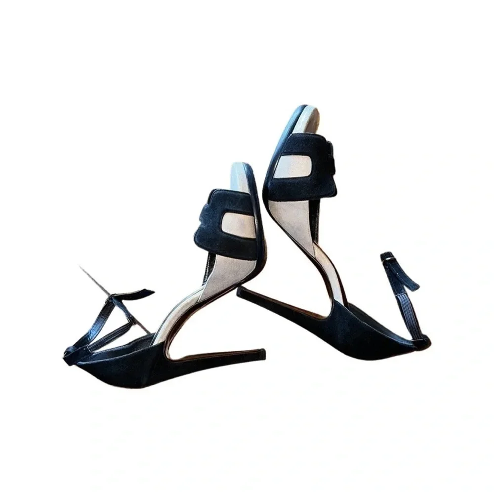 Hermes Highlight d'Orsay Suede Pumps Size 38.5 - Picture 5 of 11